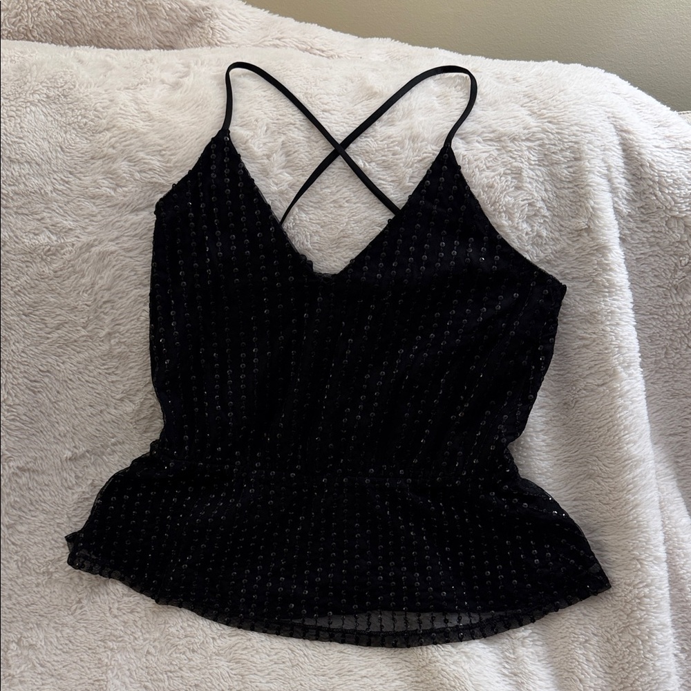 Express Black Strappy Top